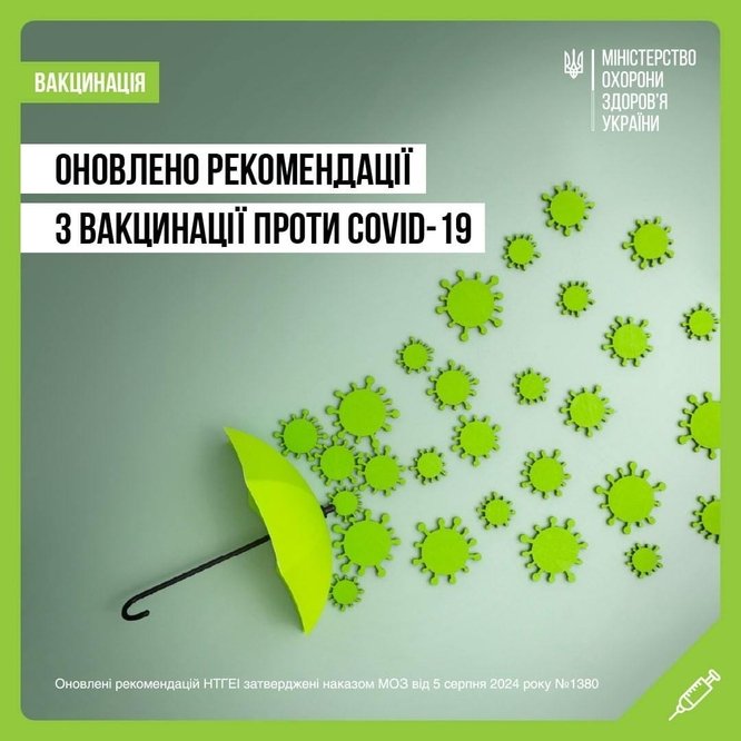 Затверджено оновлені рекомендації щодо вакцинації проти СOVID-19